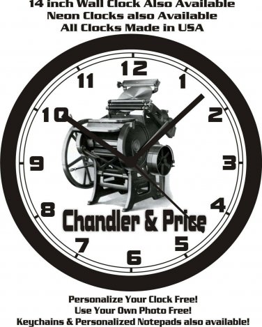CHANDLER & PRICE LETTERPRESS WALL CLOCK-FREE USA SHIP!