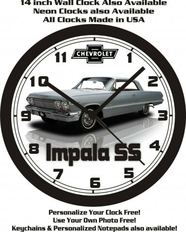 1963 CHEVROLET IMPALA SS SEDAN WALL CLOCK-FREE USA SHIP!