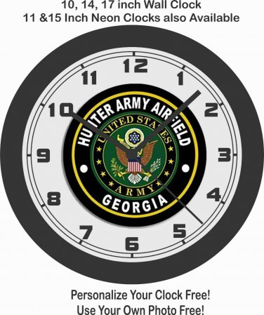 GEORGIA HUNTER ARMY AIRFIELD WALL CLOCK-NEW!