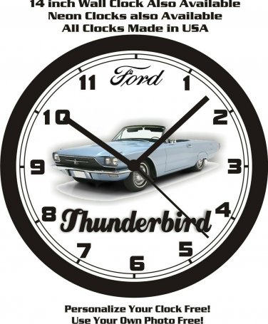1966 FORD THUNDERBIRD CONVERTIBLE WALL CLOCK-FREE USA SHIP!