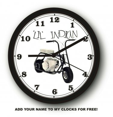 LIL' INDIAN MINIBIKE WALL CLOCK-FREE US SHIP!