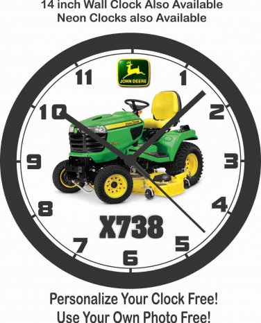 JOHN DEERE X738 GARDEN TRACTOR WALL CLOCK-FREE USA SHIP