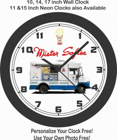 MISTER SOFTEE ICE CREAM TRUCK WALL CLOCK-FREE USA SHIP!