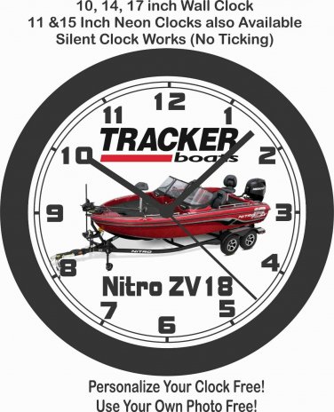 TRACKER BOATS NITRO ZV18 WALL CLOCK-FREE USA SHIP-OTHER MODELS AVAILABLE!