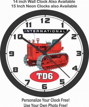 INTERNATIONAL TD6 WALL CLOCK- USA SHIP!-Farmall, John Deere