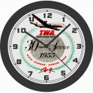 1955 TWA 30 YEARS OF SERVICE EMBLEM WALL CLOCK-FREE USA SHIP