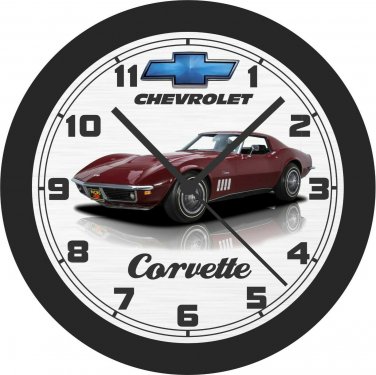 1969 Chevrolet Corvette (Burgundy) Wall Clock