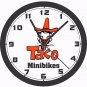 TACO  MINI-BIKE WALL CLOCK-Choose 1 of 5 Colors & Free USA Ship