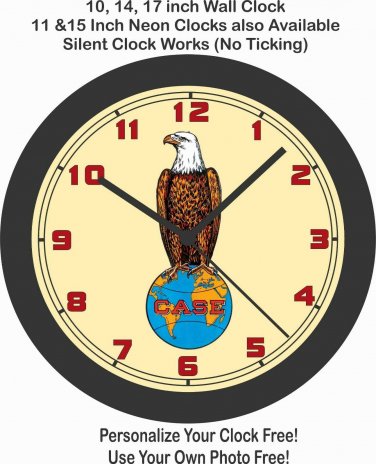 CASE FARM EQUIPMENT EAGLE LOGO WALL CLOCK-FREE US SHIP, Farmall, John Deere