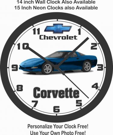 2002 CHEVROLET CORVETTE WALL CLOCK-FREE USA SHIP!