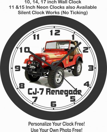 1973 JEEP RENEGADE CJ-7 WALL CLOCK-RAM, F150, BRONCO, BLAZER