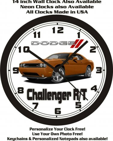 2011 DODGE CHALLENGER R/T TOXIC ORANGE WALL CLOCK-FREE USA SHIP