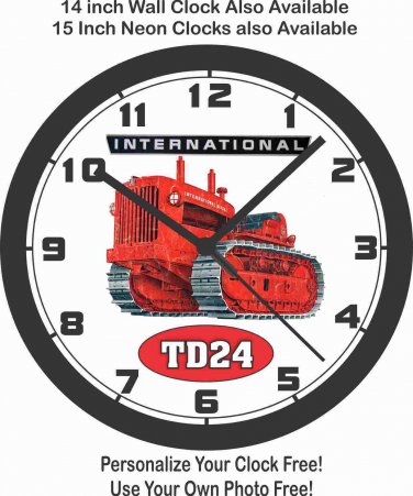 INTERNATIONAL TD24 WALL CLOCK- USA SHIP!-Farmall, John Deere
