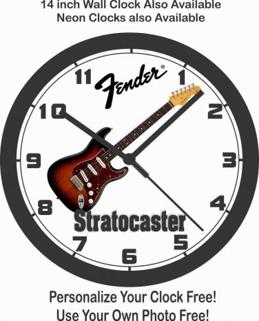 FENDER STRATOCASTER GUITAR WALL CLOCK-FREE USA SHIP!