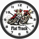 FLAT TRACK RACING MOTORCYCLE WALL CLOCK-NEW!-Free USA Ship