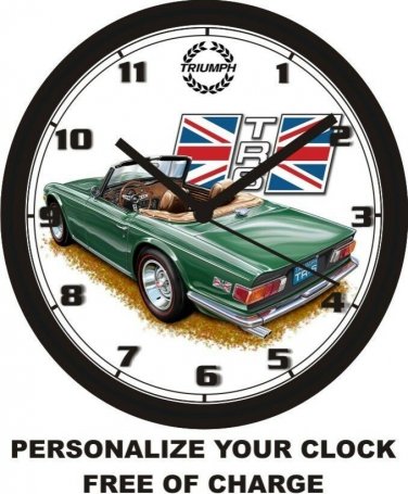 TRIUMPH TR6 WALL CLOCK-FREE USA SHIP-Choose your color!