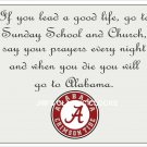 Alabama Crimson Tide (If You Lead A Good Life) Full Color Print