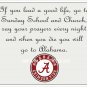 Alabama Crimson Tide (If You Lead A Good Life) Full Color Print