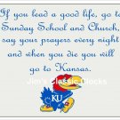 Kansas Jawhawks (If You Lead A Good Life) Full Color Print, Suitable For Framing