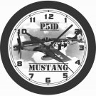 375th Fighter Squadron, North American P51D Mustang Wall Clock-Free USA Ship