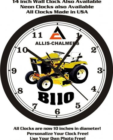 ALLIS CHALMERS B110 GARDEN TRACTOR WALL CLOCK-FREE USA SHIP