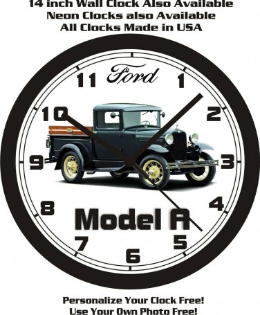 1931 FORD MODEL A CLOSED CAB PICKUP WALL CLOCK-FREE USA SHIP!