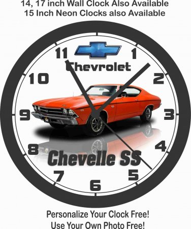 1969 CHEVROLET CHEVELLE SS WALL CLOCK-FREE USA SHIP-Choose 1 of 2