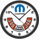 MOPAR, DODGE, PLYMOUTH 340 MOTOR LOGO WALL CLOCK-FREE USA SHIP
