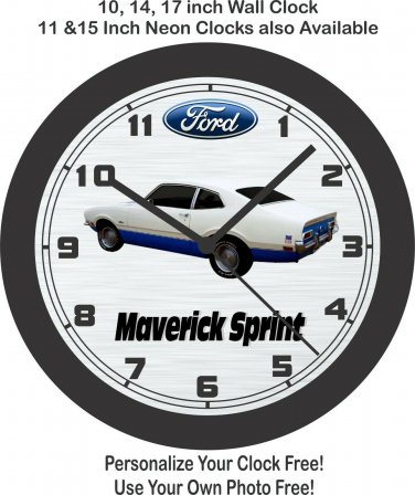 Ford Maverick Sprint Wall Clock-Free US Ship, Mustang, Galaxie, Pinto