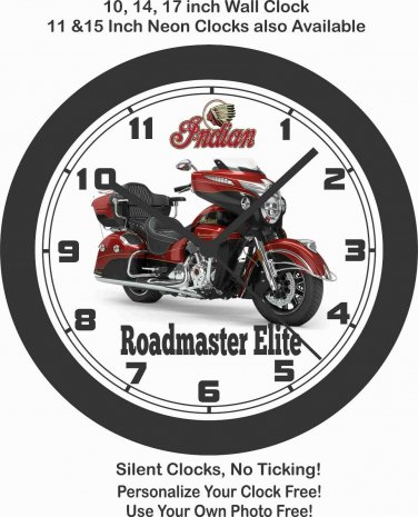 2019 INDIAN ROADMASTER MOTORCYCLE WALL CLOCK-Choose 1 of 2 Models.