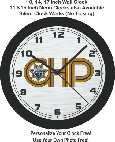 California Highway Patrol CHP Emblem Wall Clock-Free US Ship