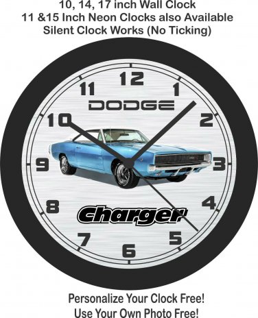 1968 Dodge Charger Wall Clock-Free US Ship