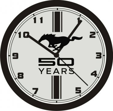 FORD MUSTANG 50 YEARS WALL CLOCK-FREE USA SHIP!