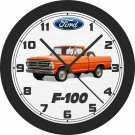 1971 Ford F-100 Orange Pickup Truck Wall Clock-Free US Ship
