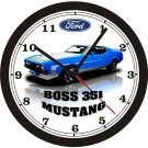 1971 FORD BOSS 351 MUSTANG WALL CLOCK-FREE USA SHIP!