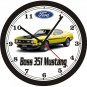 1971 FORD BOSS 351 MUSTANG WALL CLOCK-FREE USA SHIP!