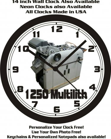 ADRESSOGRAPH-MULTIGRAPH MULTILITH 1250 PRINTING PRESS WALL CLOCK-FREE USA SHIP!