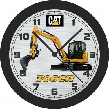Cat 306CR Mini Hydraulic Excavator Wall Clock-Free US Ship