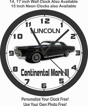 1969 LINCOLN CONTINENTAL MARK III WALL CLOCK-Free USA Ship