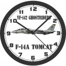 F-14A TOMCAT VF-142 GHOSTRIDERS U.S.A. FIGHTER JET WALL CLOCK, NAVY, AIR FORCE
