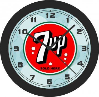 7 Up Soda Sold Here Sign Wall Clock-Free US Ship