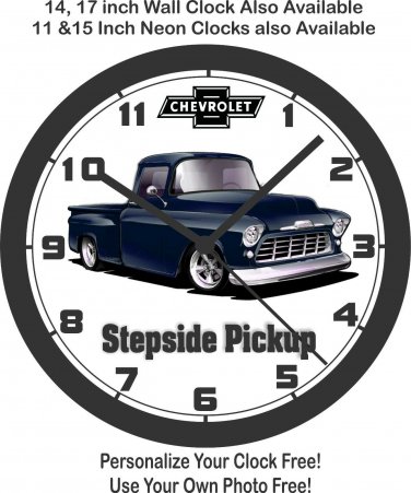 1956 CHEVROLET STEPSIDE PICKUP TRUCK WALL CLOCK, DODGE, GMC, FORD
