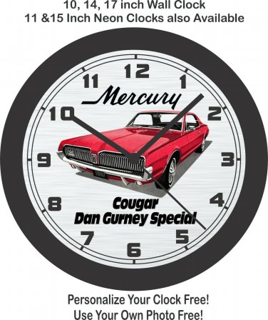 1967 Mercury Cougar Dan Gurney Special Wall Clock-Free US ship