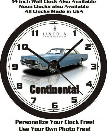 1966 LINCOLN CONTINENTAL WALL CLOCK-FREE USA SHIP!