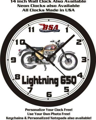 1965 BSA LIGHTNING 650 MOTORCYCLE WALL CLOCK-FREE USA SHIP!-Triumph, Ducati