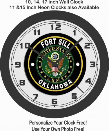 OKLAHOMA FORT SILL ARMY BASE WALL CLOCK-NEW!