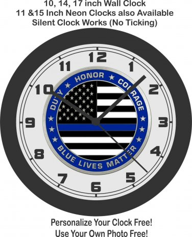 Blue Lives Matter Seal Wall Clock-Sheriff, Police, Military, FBI