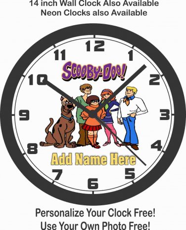 SCOOBY DOO WALL CLOCK-FREE USA SHIP!-Personalize with Child's Name Free!