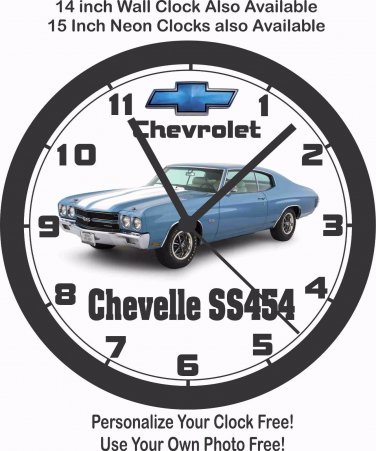 1970 CHEVROLET CHEVELLE SS454 WALL CLOCK-FREE USA SHIP!-CAMARO, FIREBIRD, GTO