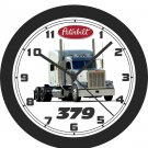Peterbilt 379 Silver Semi-Truck Wall Clock-Free US Ship